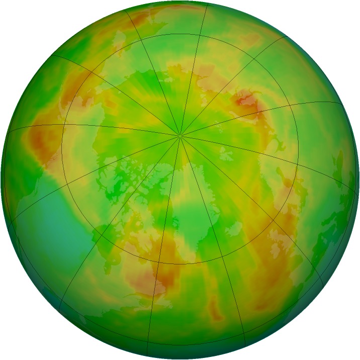 Arctic ozone map for 13 June 1987